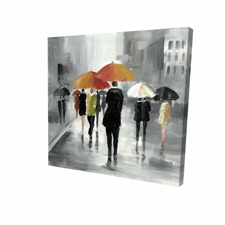 BEGIN HOME DECOR 16 x 16 in. Street Scene with Umbrellas-Print on Canvas 2080-1616-ST1